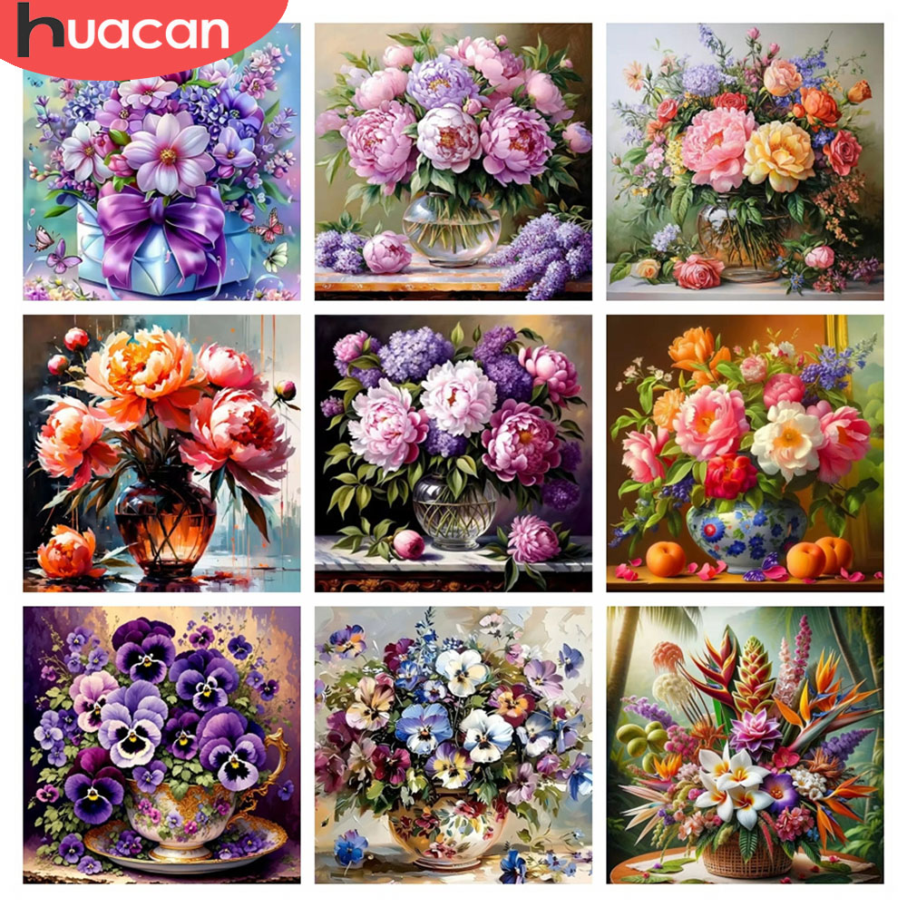 Resin Art Wallpaper - HUACAN 5D diamant mosaïque Rose fleur