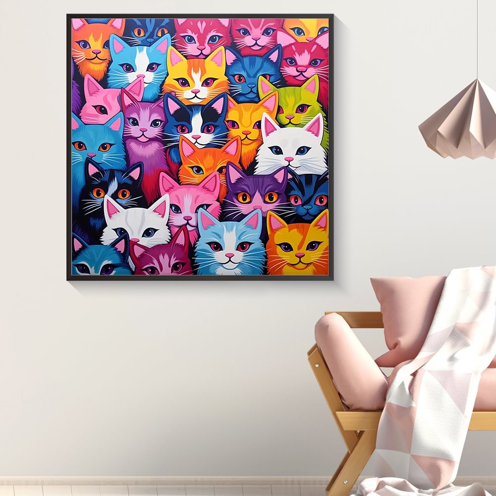 Resin Art Baby - Diamant peinture famille coloré bébé chat