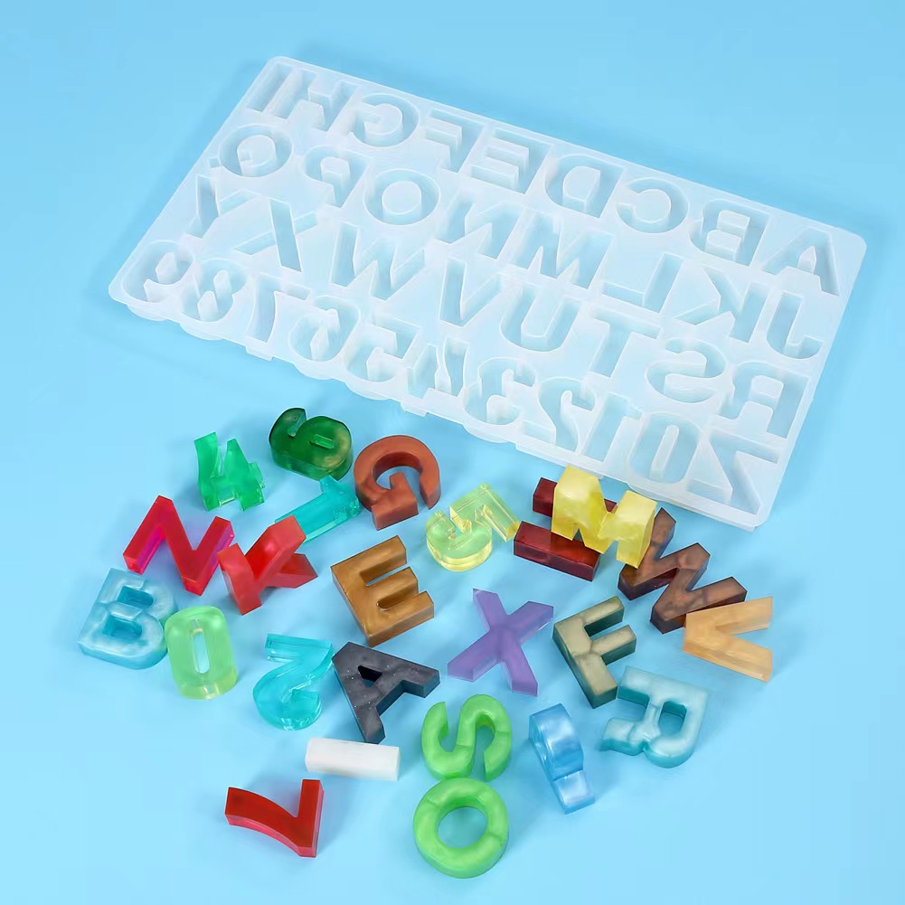 Resin Art Alphabet - Moule en résine époxy cristal et