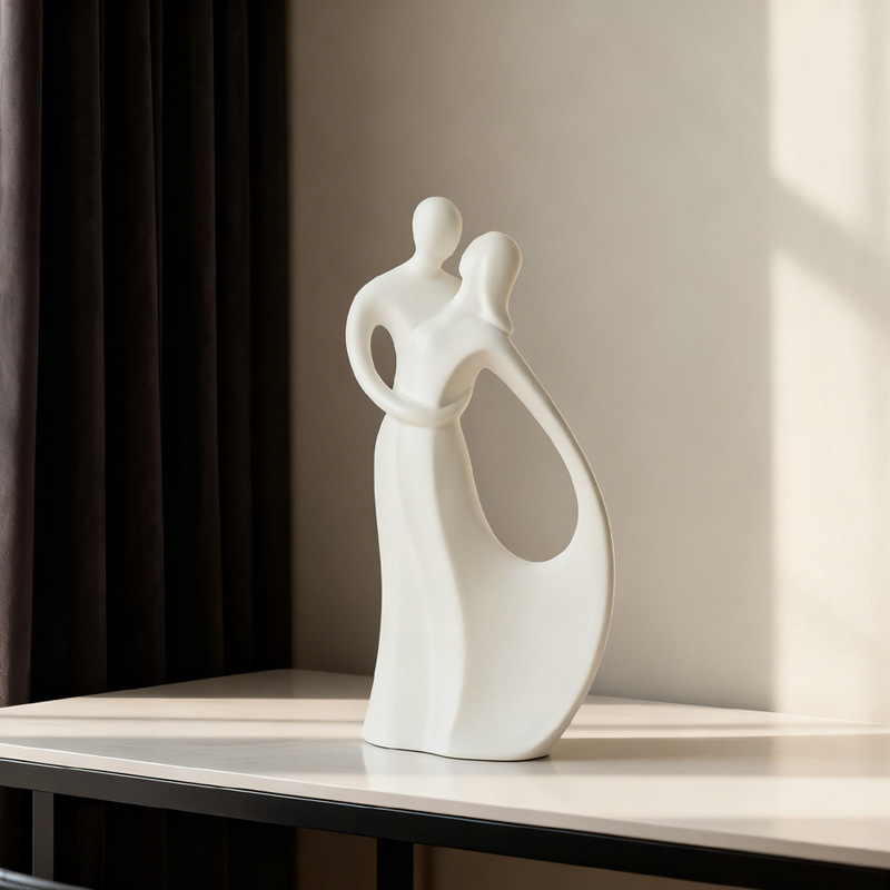 Resin Art Wedding Gift - Sculpture de couple en céramique nordique,